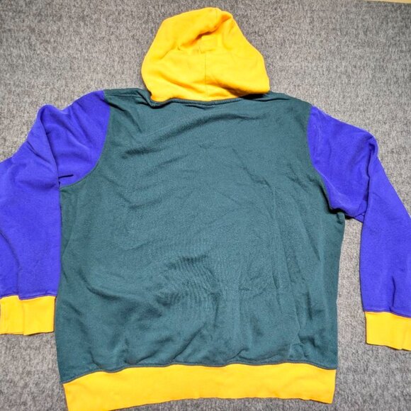 The North Face Men’s XXL Colorblock Hoodie Blue Green Yellow Pullover Sweatshirt - Picture 2 of 8